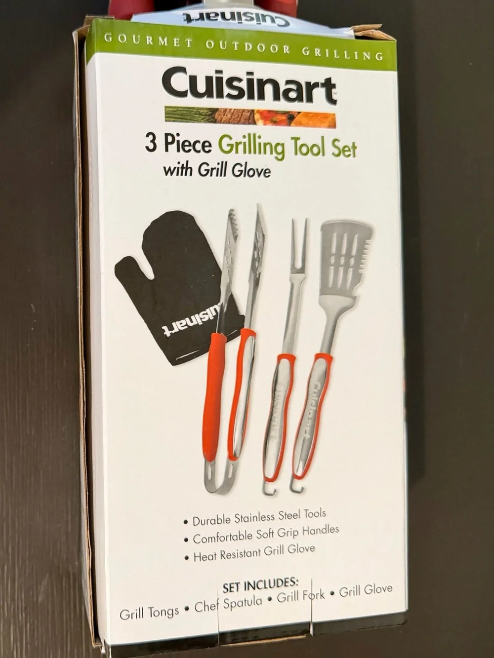 Cuisinart 3-Piece Grilling Tool Set with Red Handles